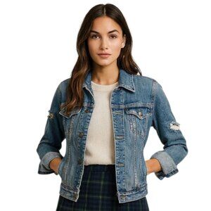 Earl Jean Distressed Patchwork Jean Jacket